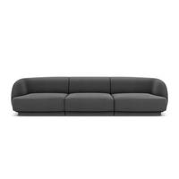 SOFA Miley aus Samt grau 3 Sitzplätze - Grau, Textil (90/70/255cm) - Micadoni