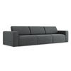 4-SITZER-SOFA Strukturstoff Stoff Grau - Schwarz/Grau, Kunststoff/Textil (314/80/103cm) - Makamii