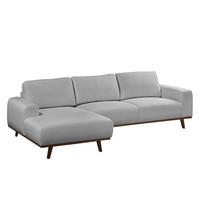 ECKSOFA - Strukturstoff - Hellgrau, Textil (286/152cm) - home24