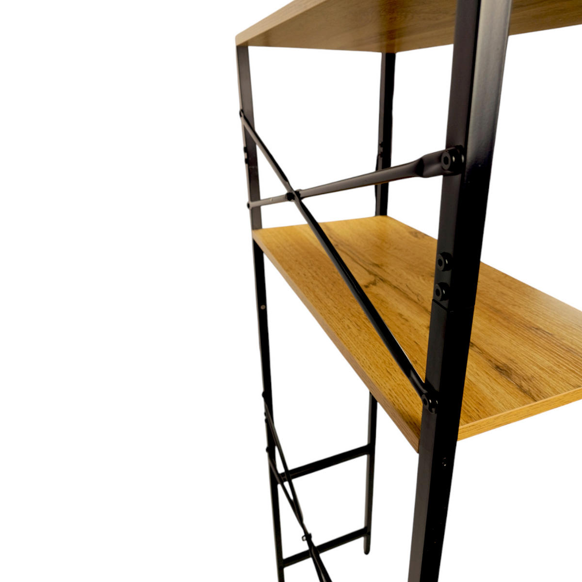 STANDREGAL Holzoptik Metall Eichefarben Schwarz für Waschmaschine 186×66×30 cm - Eichefarben/Schwarz, Holzwerkstoff/Metall (66/186/30cm) - Begryf