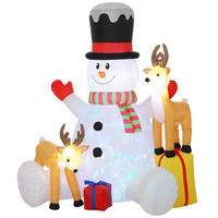 AUFBLASBARE-WEIHNACHTSDEKORATION Polyester Weiß - Weiß, Textil (135/215/180cm) - Outsunny