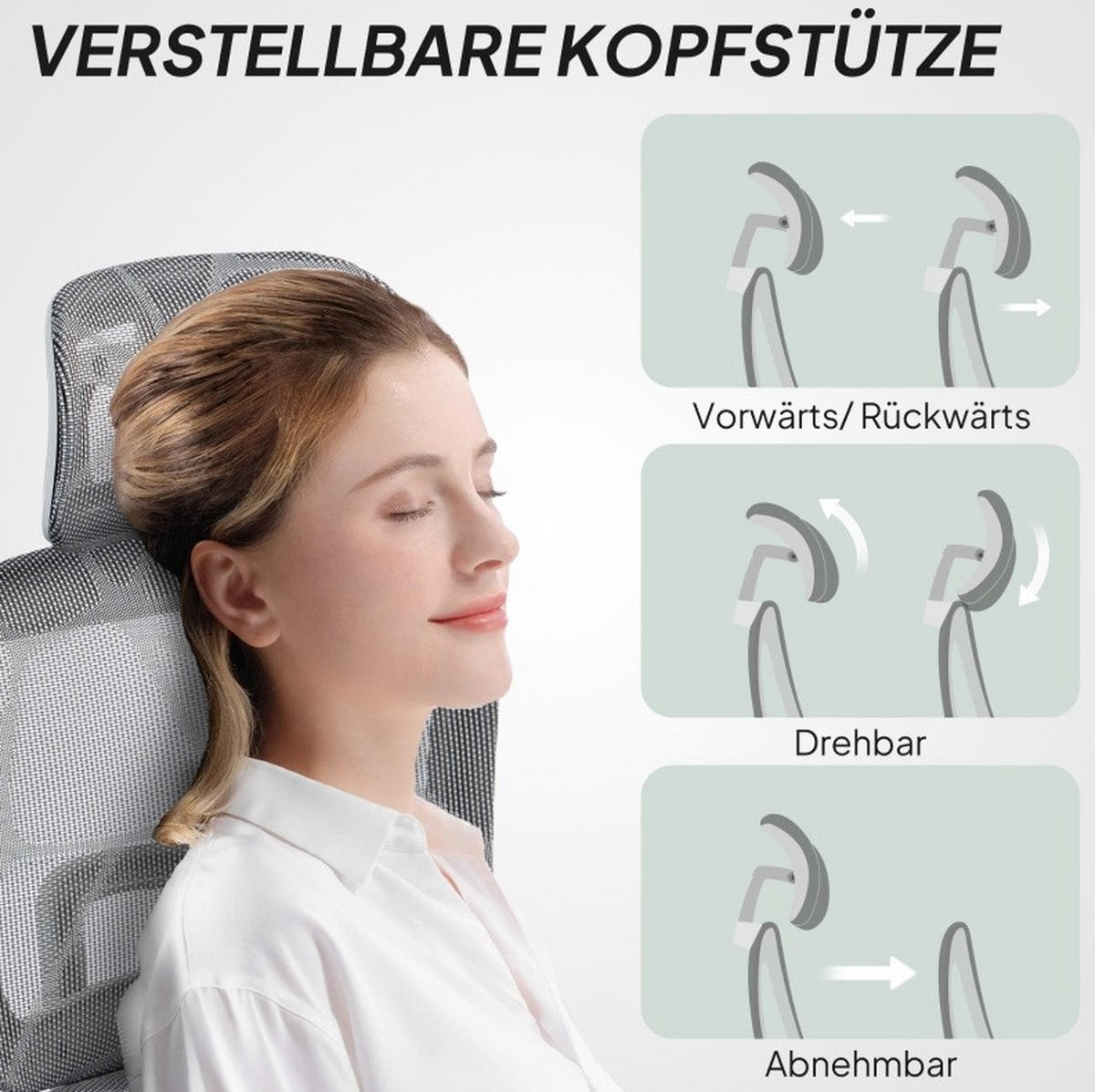 DREHSTUHL 66/64/114-122 cm, ergonomisch verstellbar, neigbar bis 135°, Grau - Grau, Kunststoff (64/122/66cm) - Redom