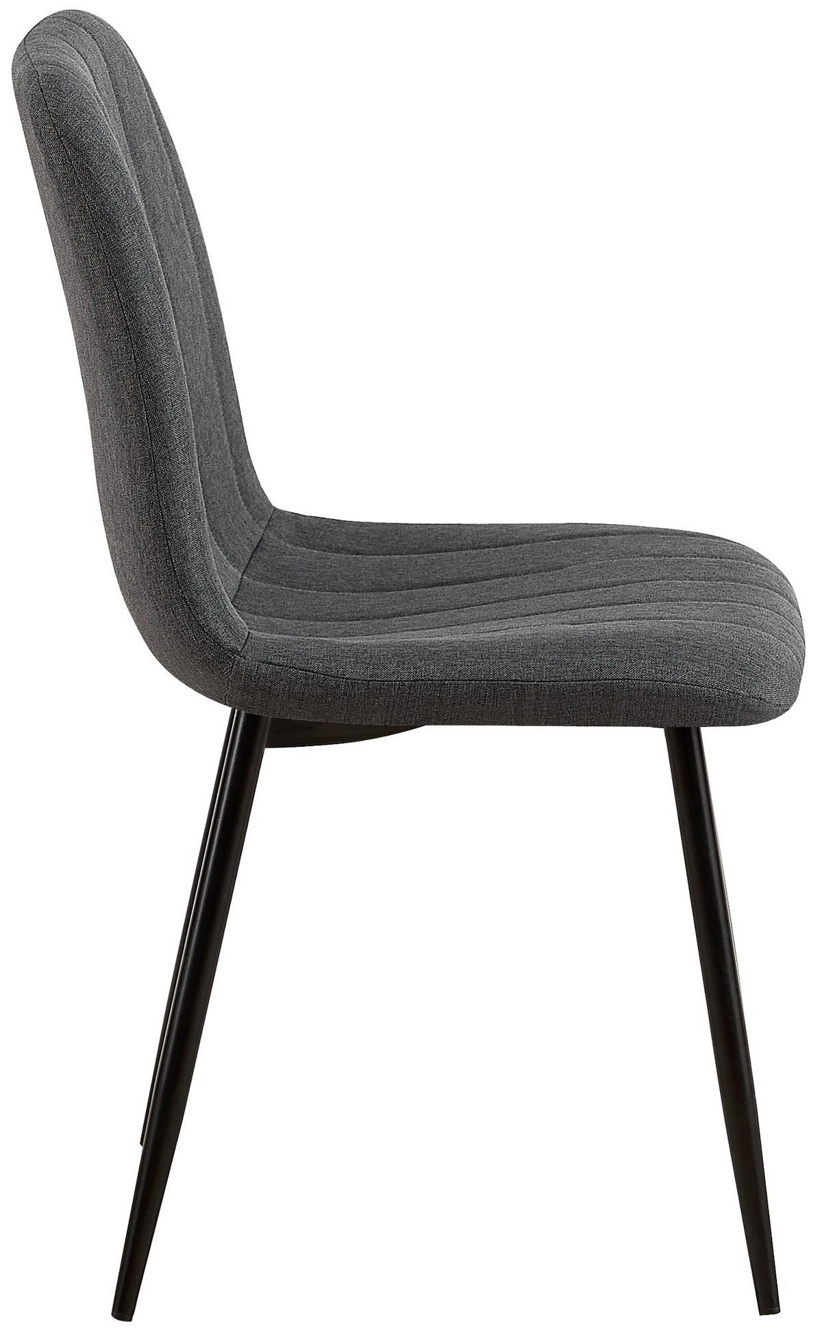 STUHL 4er Set Stoff Dunkelgrau - Dunkelgrau/Schwarz, Textil/Metall (45/88/53cm) - CLP