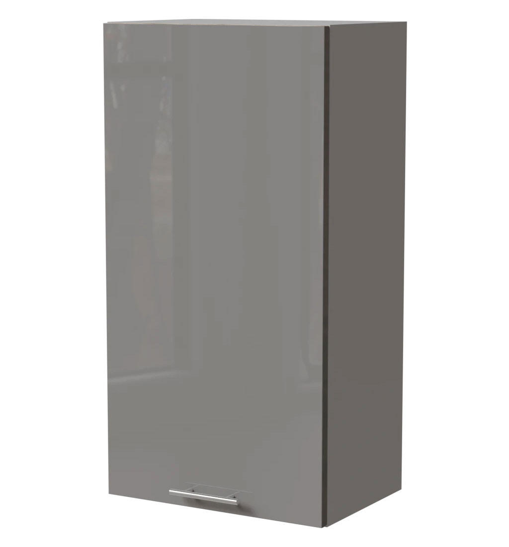 KÜCHENHÄNGESCHRANK Essen W4/50 Grau Hochglanz / Grau Matt 50 / 32,5 / 96cm - Grau, Holz/Holzwerkstoff (50/96/32.5cm) - Feldmann-Wohnen