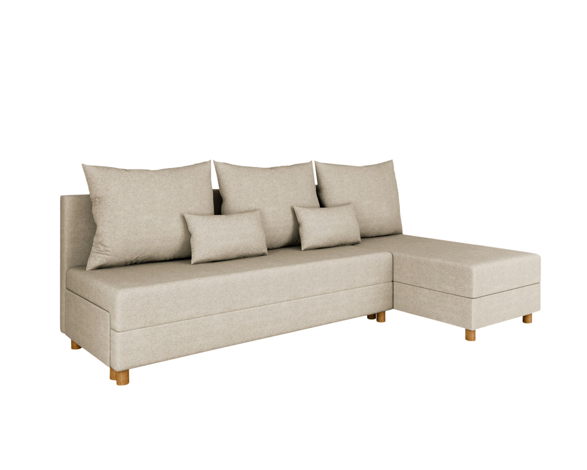 ECKSOFA Lellice L-Form- links oder rechts montierbar, beige - Beige, Holz (214/122cm) - Homesy