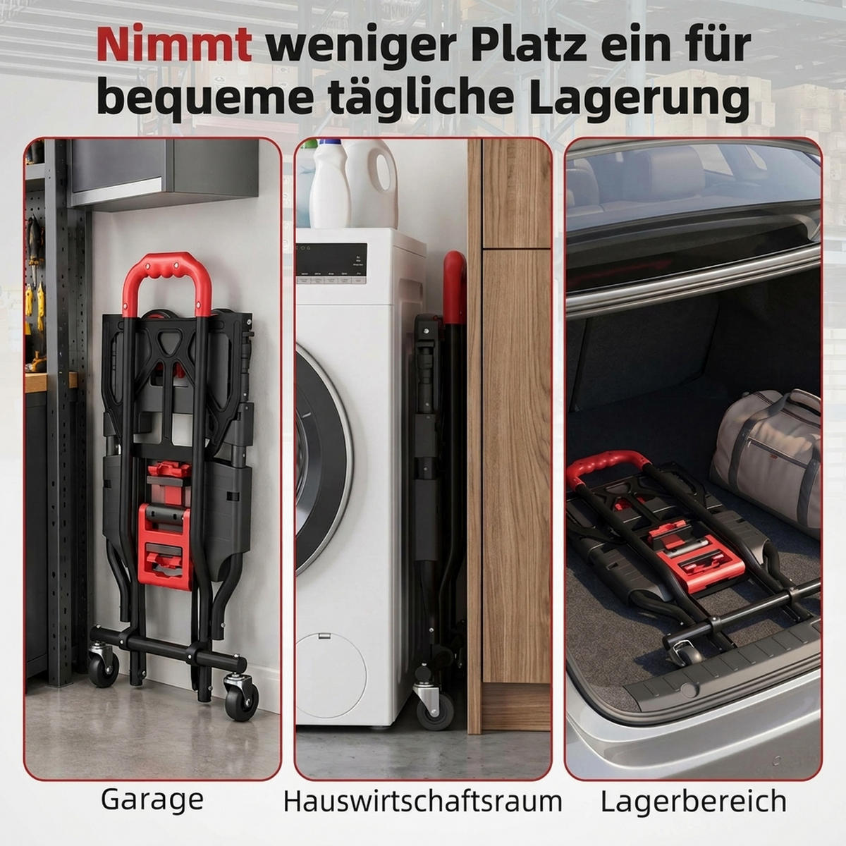 KLAPP-SACKKARRE Stahl Schwarz - Schwarz, Metall (44/78/83cm) - HOMCOM