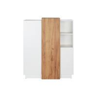 SIDEBOARD - 110 cm x 45.4 cm - Holz, Platte - Weiß - FRANCOLI - Weiß, Holz (110/133.5/45.4cm) - Vente-Unique