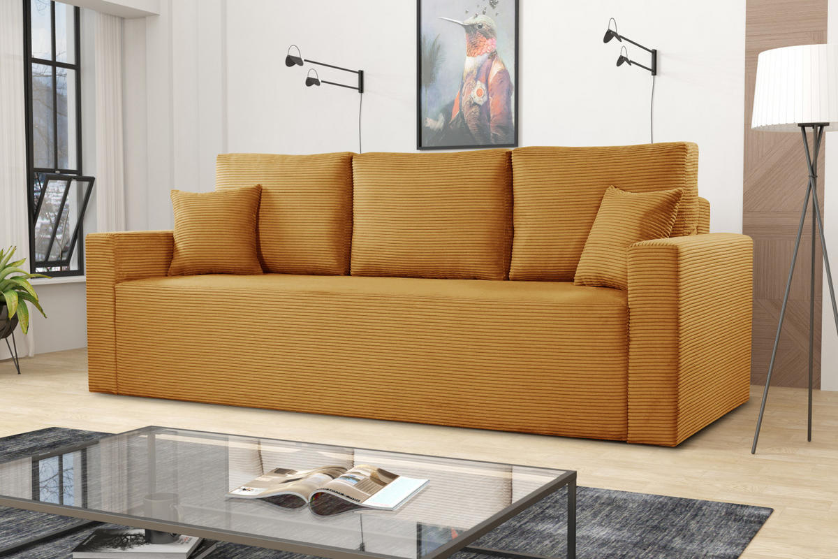 SCHLAFSOFA ZOOM Mit Bettkasten Stoff Zoom Gelb - Gelb, Holz/Textil (227/90/92cm) - Kaiser Möbel