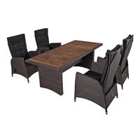 GARTEN-SITZGRUPPE Graz 5-teilig Gartenmöbel-Set - Braun, Holz - DELUKE