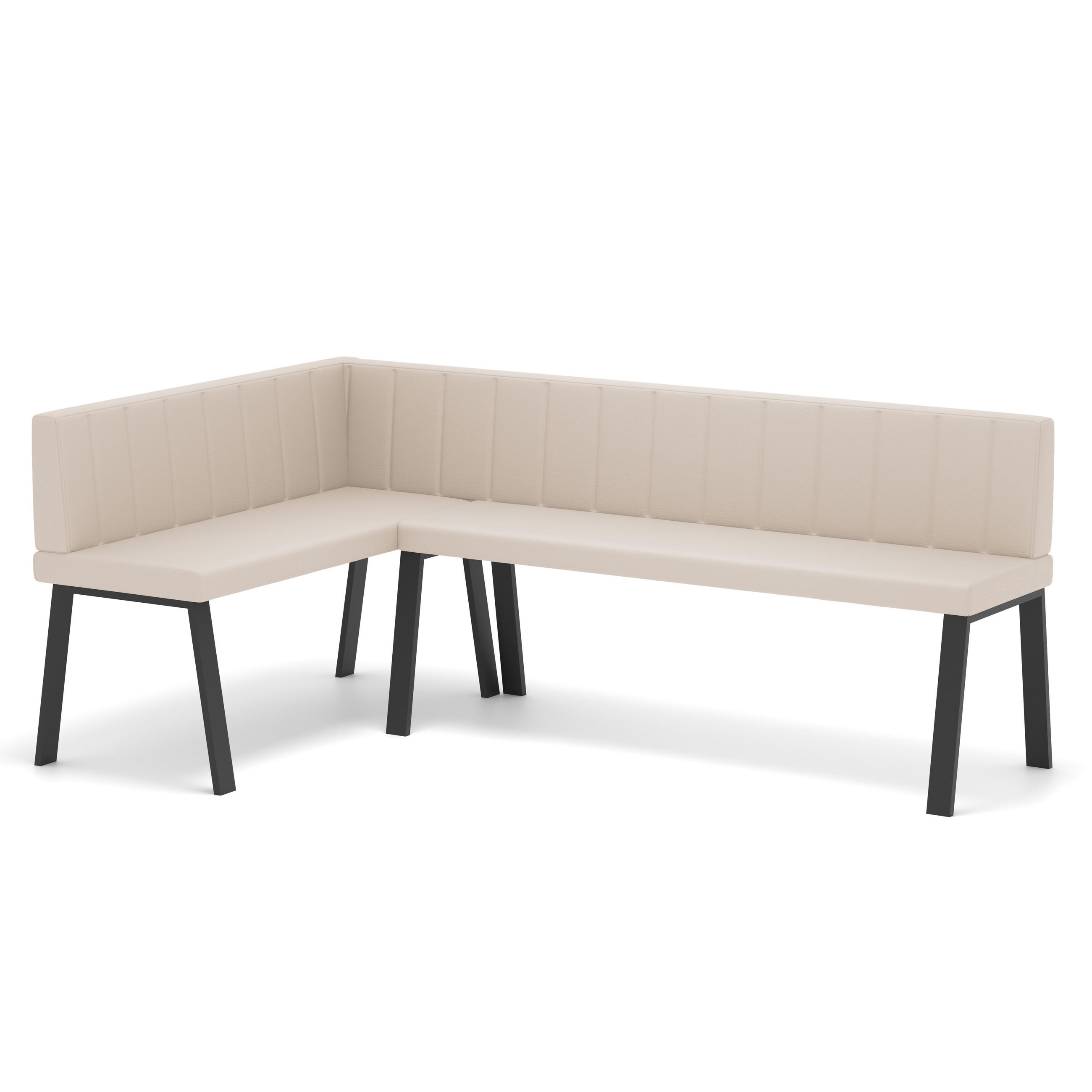 ECKBANK links MONO Y Kunstleder gesteppt, 142/196 cm Beige - Beige, Kunststoff/Textil (142/196cm) - Idohome