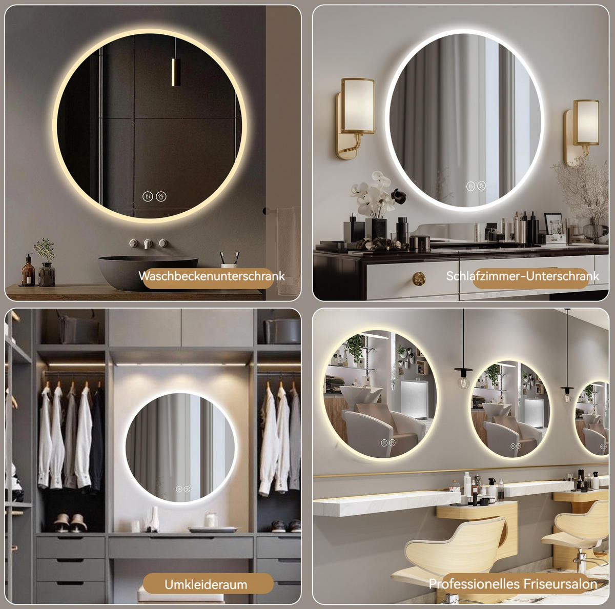 WANDSPIEGEL 80/3/80 cm silber aus Glas und Metall mit Anti-Beschlag, dimmbar - Silberfarben, Glas (80/3/80cm) - OKWISH