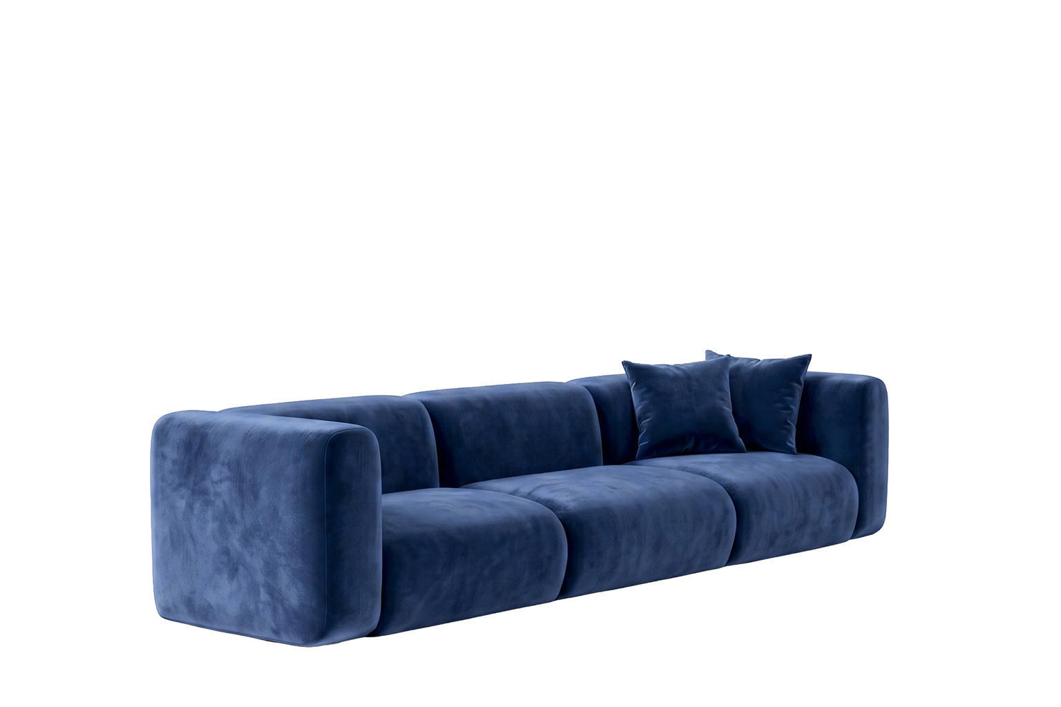 SOFA 3-Sitzer, Velvet-Stoff Bluvel, Tintenblau, GRETA - Blau, Holz (319/70/89cm) - Kaiser Möbel