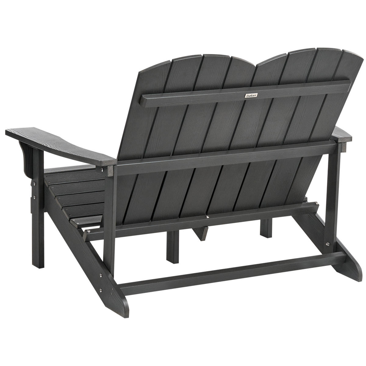 ZAHRADNÍ LAVICE 125 cm Tmavě šedá Adirondack - šedá/tmavě šedá, plast (125/91/73cm) - Beliani