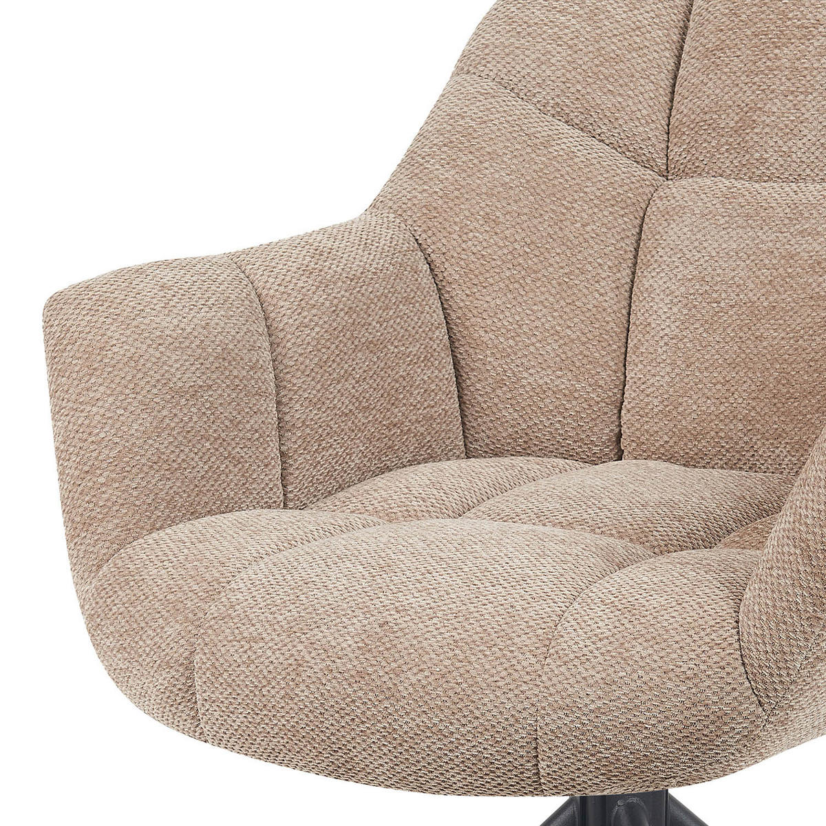 DREHSTUHL Mika-Luka 2er-Set - Beige/Schwarz, Textil/Metall (65/81/66cm) - DUBI Möbel