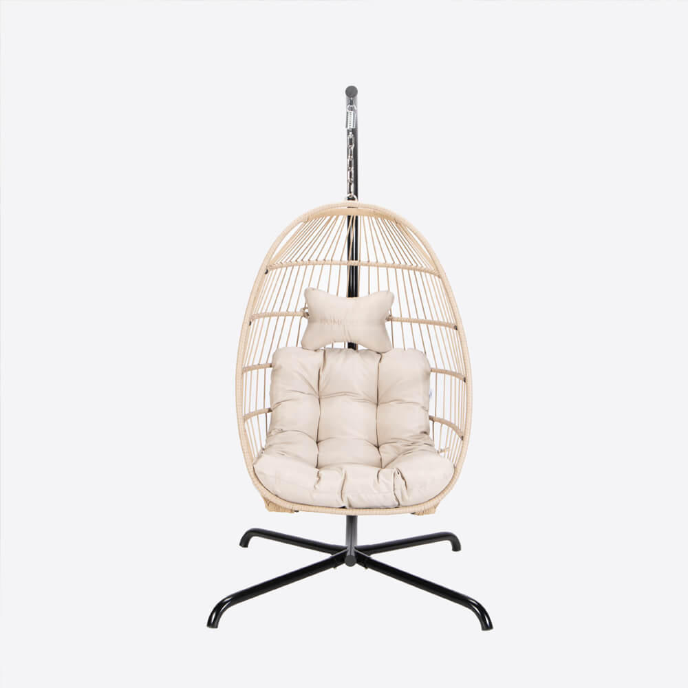 HÄNGESESSEL LOMA – 1 Sitzer Beige - Beige, Kunststoff (86/118/72cm) - Home Deluxe