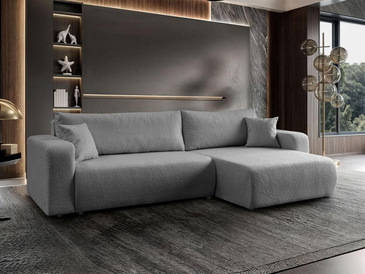 ECKSOFA VESPO XL mit Schlaffunktion und Bettzeugkasten - Graphitfarben, Textil (267/143cm) - Lookway