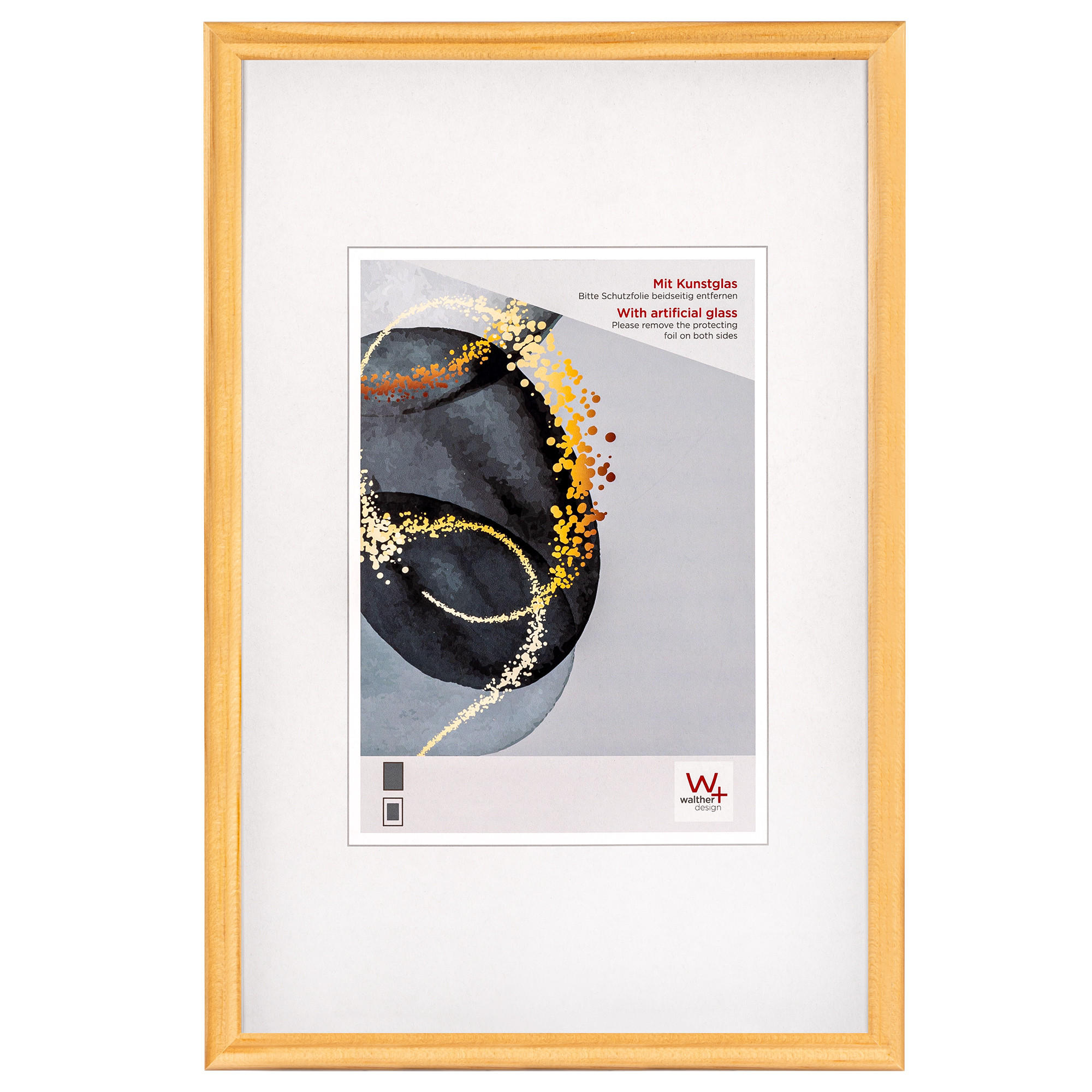 BILDERRAHMEN Select Holzrahmen Kunstglas, 30x40 cm, NATUR - Naturfarben, Holzwerkstoff (31.2/41.2/0.6cm) - walther design