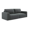 3-SITZER SOFA mit Schlaffunktion Strukturstoff Stoff Grau - Schwarz/Grau, Kunststoff/Textil (244/79/102cm) - LaMiaSofa