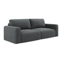 3-SITZER SOFA mit Schlaffunktion Strukturstoff Stoff Grau - Schwarz/Grau, Kunststoff/Textil (244/79/102cm) - LaMiaSofa