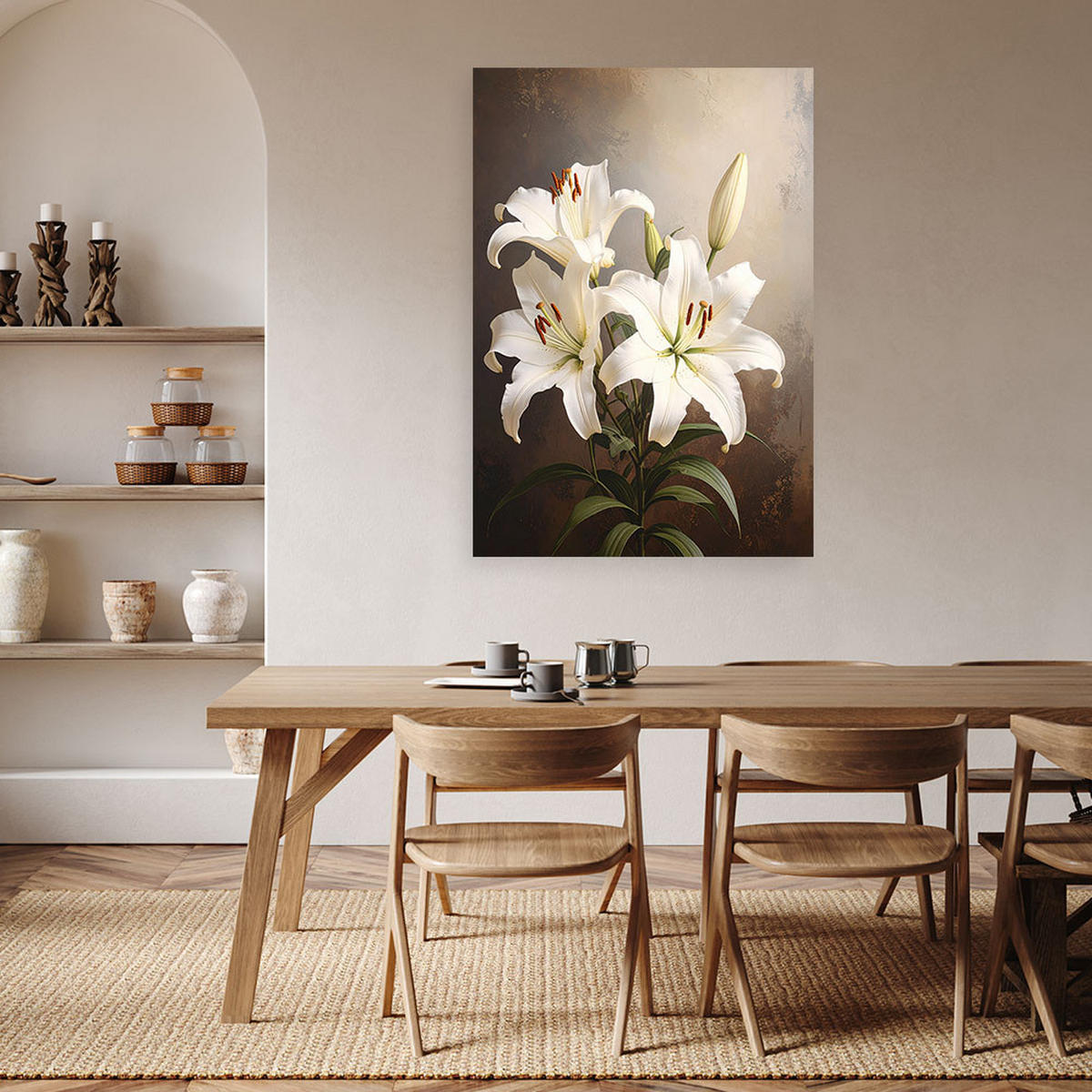 LEINWANDBILD Blumen 40x60cm - Weiß, Textil (40/60cm) - Feeby