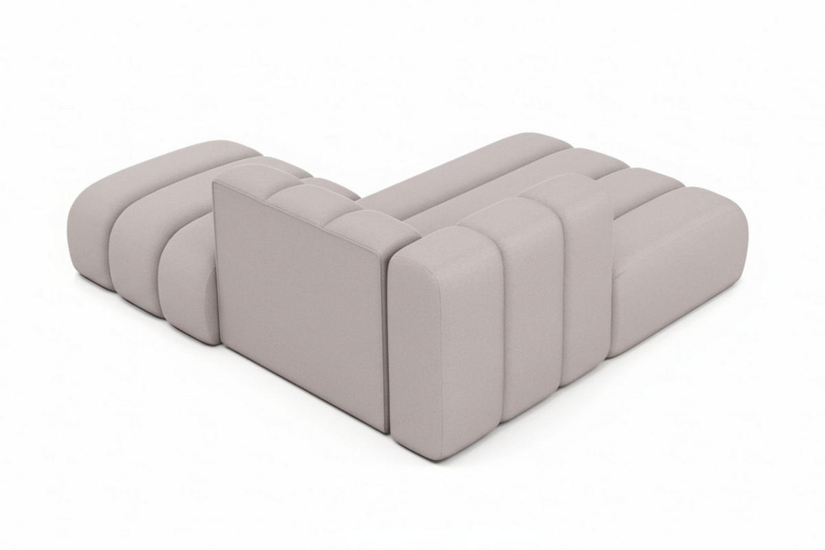 CHAISELONGUE Mit Hocker Grand, Veloursstoff Salvador, Grau, Rechts - Grau, Holz (204/179cm) - Kaiser Möbel