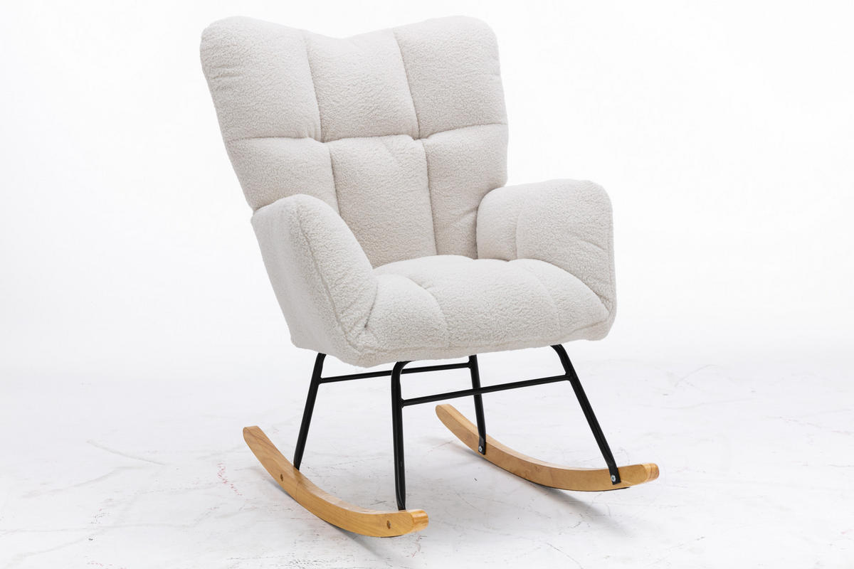 SCHAUKELSESSEL Weiß - Weiß, Holz/Textil (70/95/80cm) - Urban Meuble