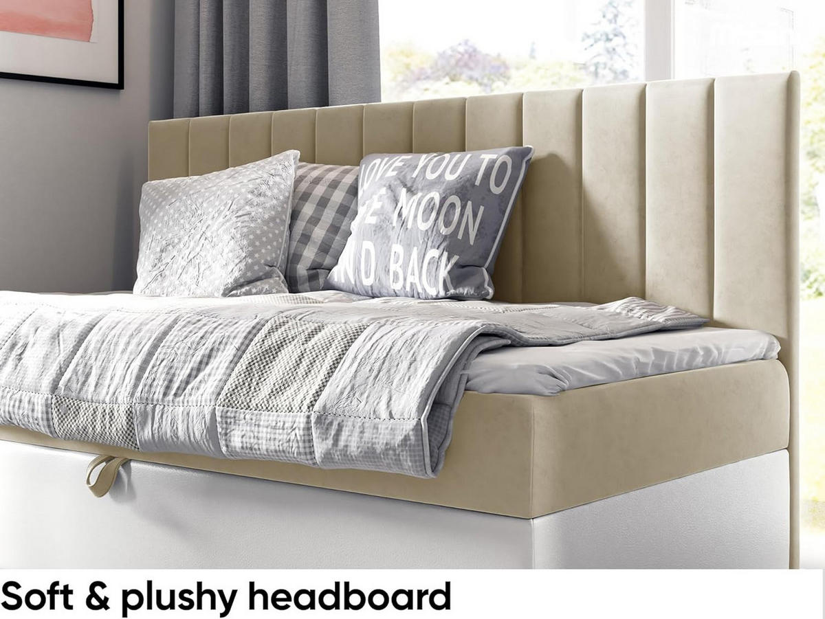 KINDERBETT MAYA 2 - Beige/Weiß, Holzwerkstoff (92/202cm) - Meblini