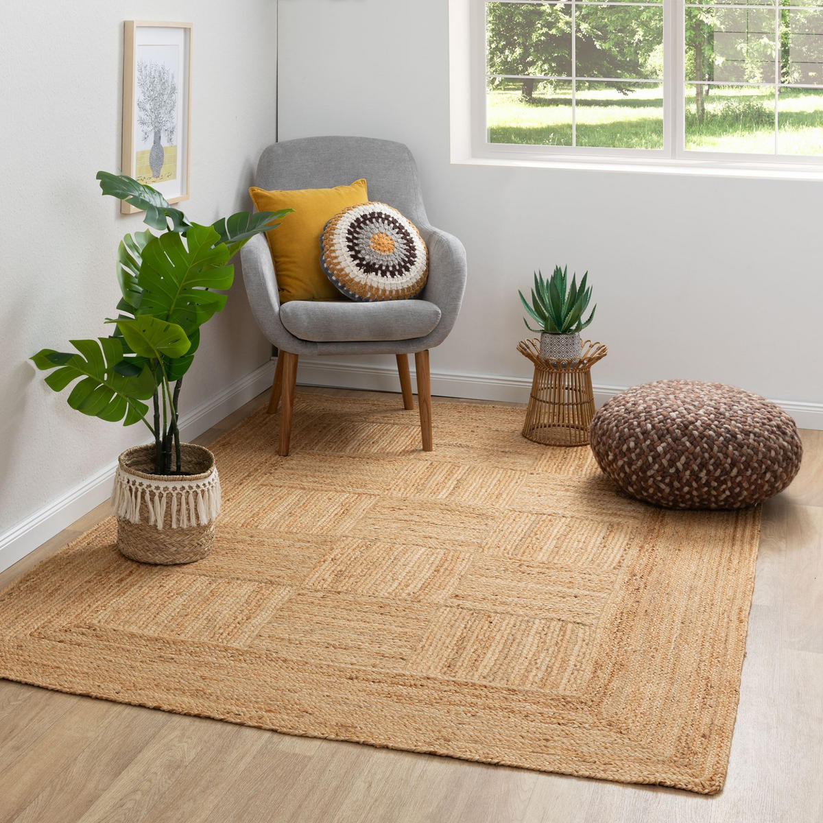 FLACHGEWEBETEPPICH 120/170 cm Goa Bordüre - Naturfarben, Naturmaterialien (120/170cm) - Steffensmeier