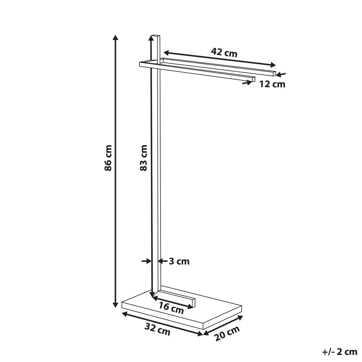 HANDTUCHSTÄNDER Stahlsilber 45x86 cm Selva - Silberfarben, Metall (20/86/45cm) - Beliani