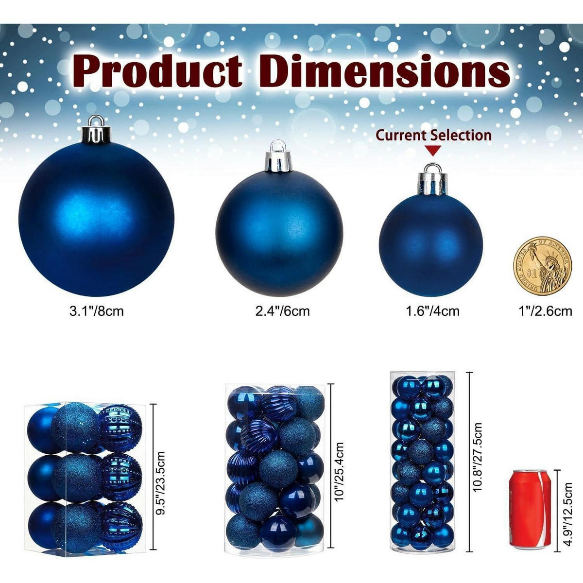 WEIHNACHTSKUGELN 40-teiliges Set Dunkelblau 4 cm - Blau, Kunststoff (4/4/4cm)