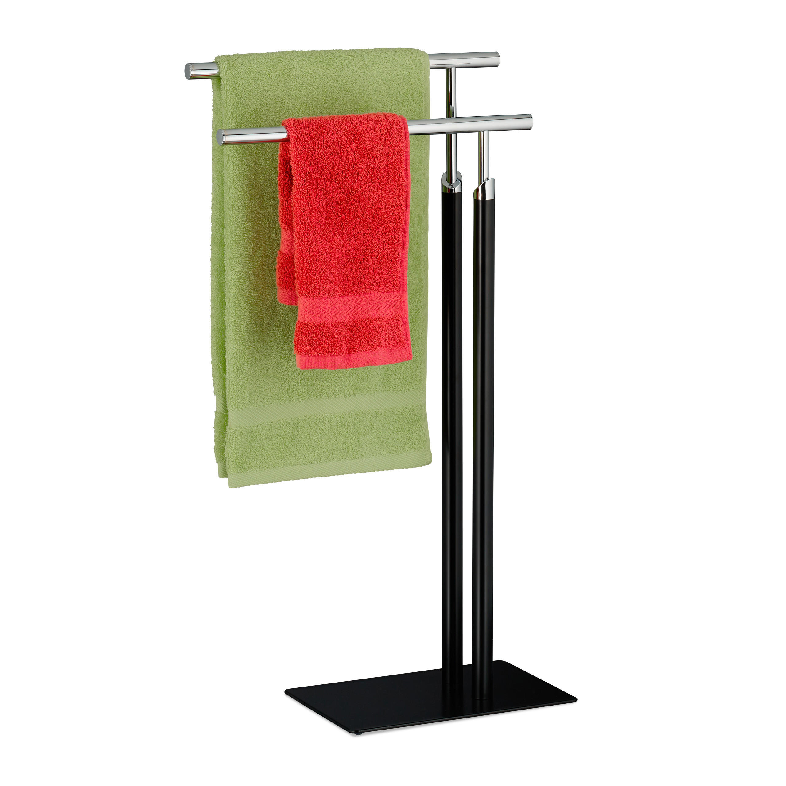 HANDTUCHSTÄNDER - Schwarz, Metall (44/78/20cm) - Relaxdays