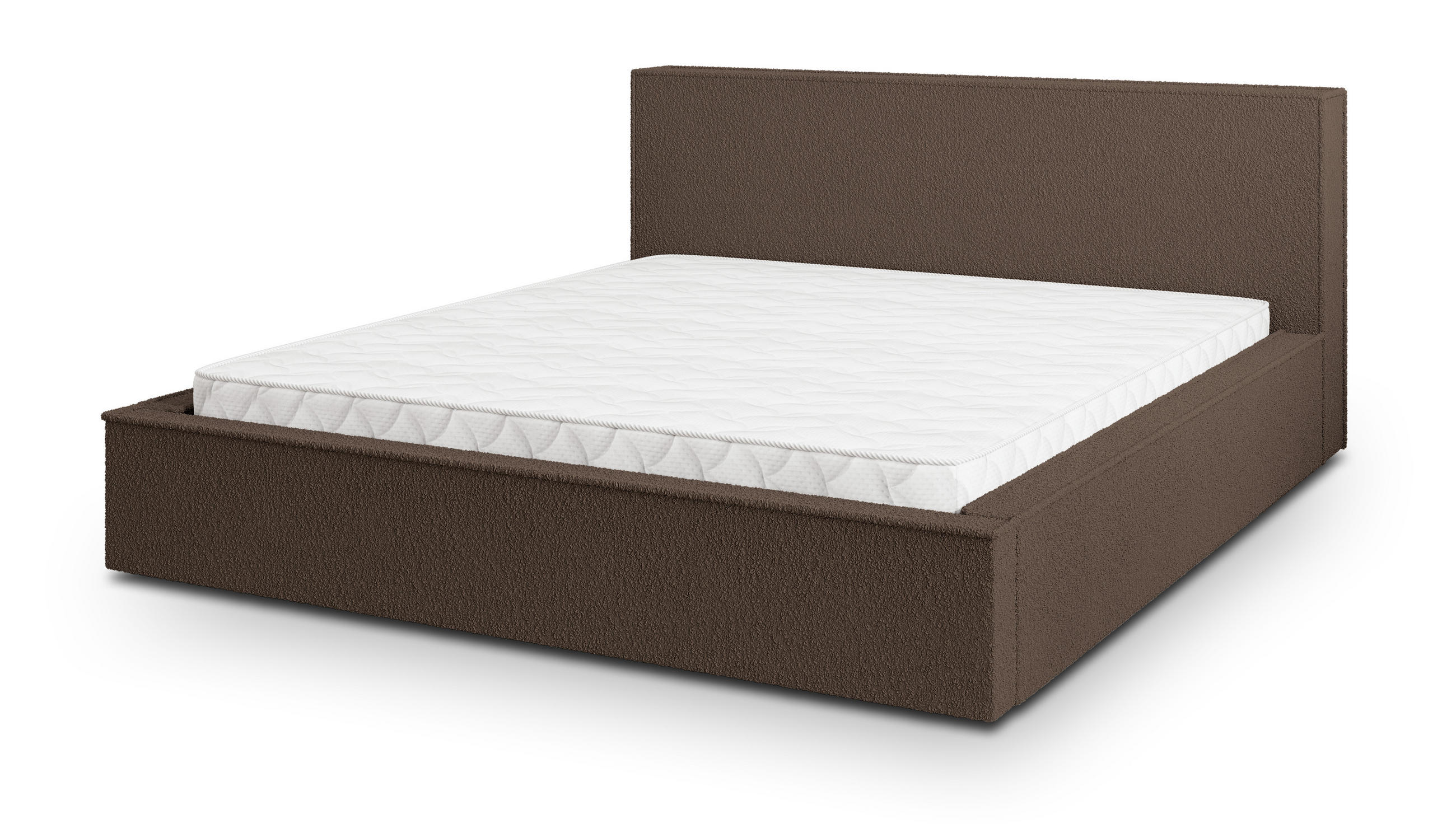 POLSTERBETT CELORA 180x200 cm mit Bettkästen - Braun - Braun, Holz (180/200cm) - MASSENO