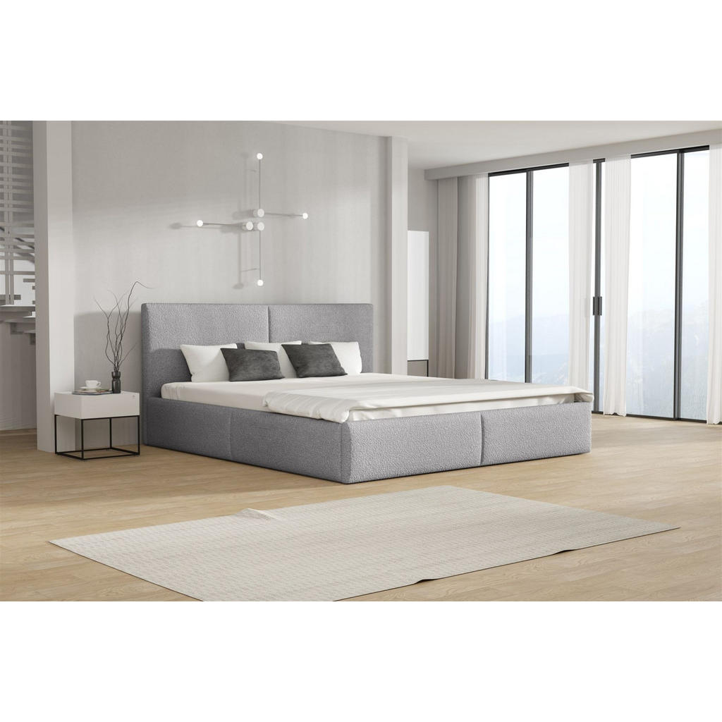 Thumbnail - Fun Möbel Polsterbett, Silber, Textil, 140x200 cm, Schlafzimmer, Betten, Polsterbetten