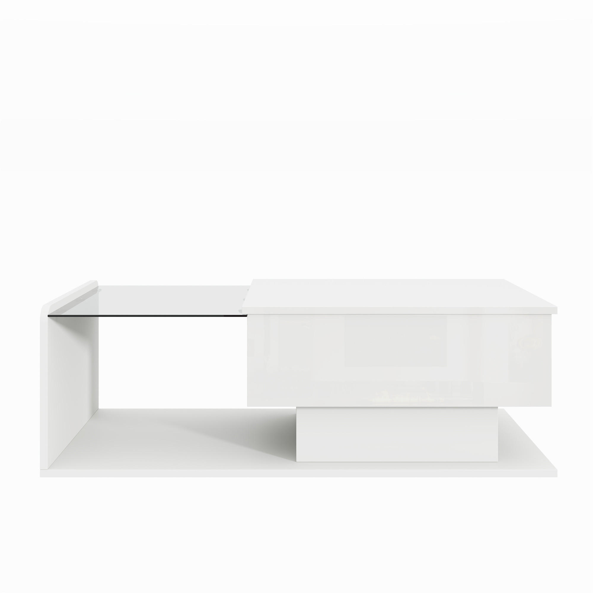 COUCHTISCH Weiß 100/50/33–47,5 cm - Weiß, Holzwerkstoff (50/100/33cm) - PANGIVO