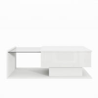 COUCHTISCH Weiß 100/50/33–47,5 cm - Weiß, Holzwerkstoff (50/100/33cm) - PANGIVO
