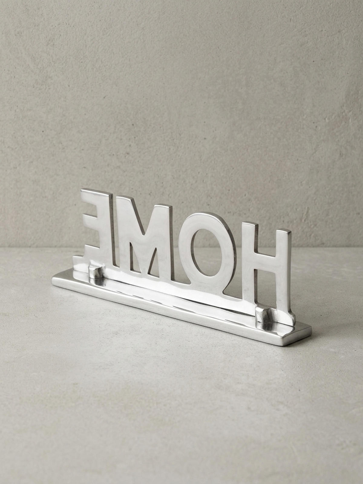 WOHNACCESSOIRE Schriftzug aus Aluminium, 22 cm Silberdeko für Tisch und Regal - Silberfarben, Metall (22/4/7cm) - KADIMA DESIGN