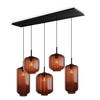HÄNGELEUCHTE Velo 5-flammig Braun Ø 18/20/25cm - Schwarz/Braun, Glas (25/25/27cm) - s.luce