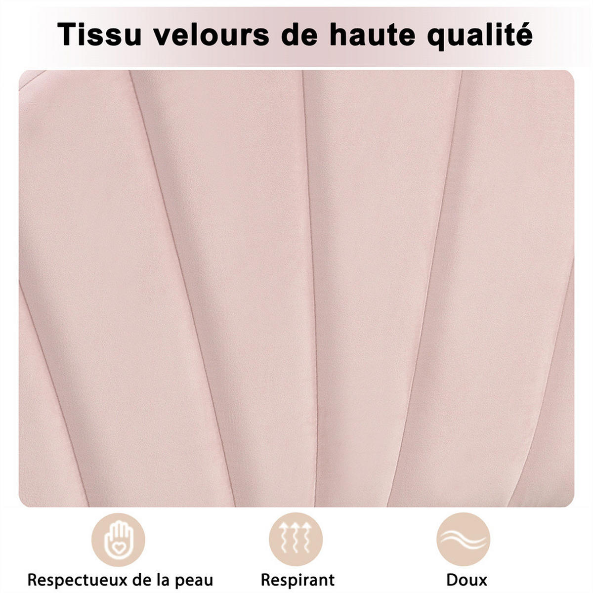 POLSTERBETT 140/190 cm in Rosa Samt mit Goldenen Eisenbeinen - Pink, Holz/Textil (140/200cm) - KOMHTOM