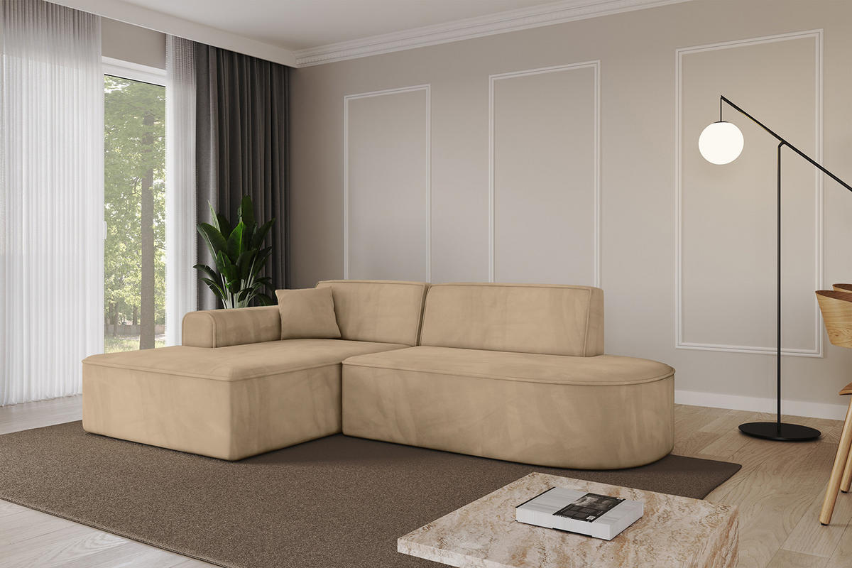 ECKSOFA Ottomane Links IREA-L1-v3 - 234x171x79 cm Beige - Beige, Holzwerkstoff/Textil (234/171cm) - ALTDECOR