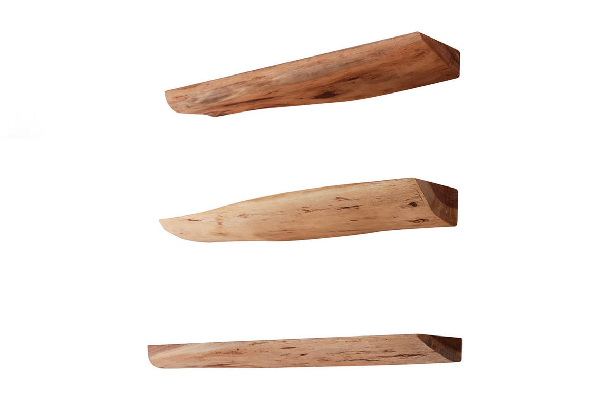 WANDREGAL FERHA 3ER SET Holz Akazie - Naturfarben, Holz (60/4/13cm) - KAWOLA