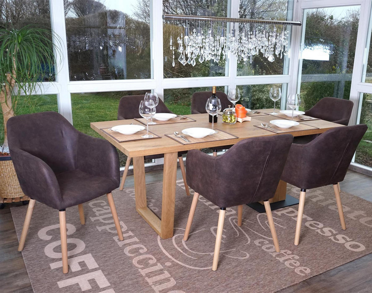 ESSZIMMERSTUHL Rehbraun 6er-Set - Hellbraun, Textil (58/88/64cm) - MCW