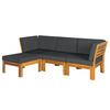 LOUNGESOFA - Webstoff / Akazie massiv - 4-teilig - Anthrazit, Holz/Textil - home24