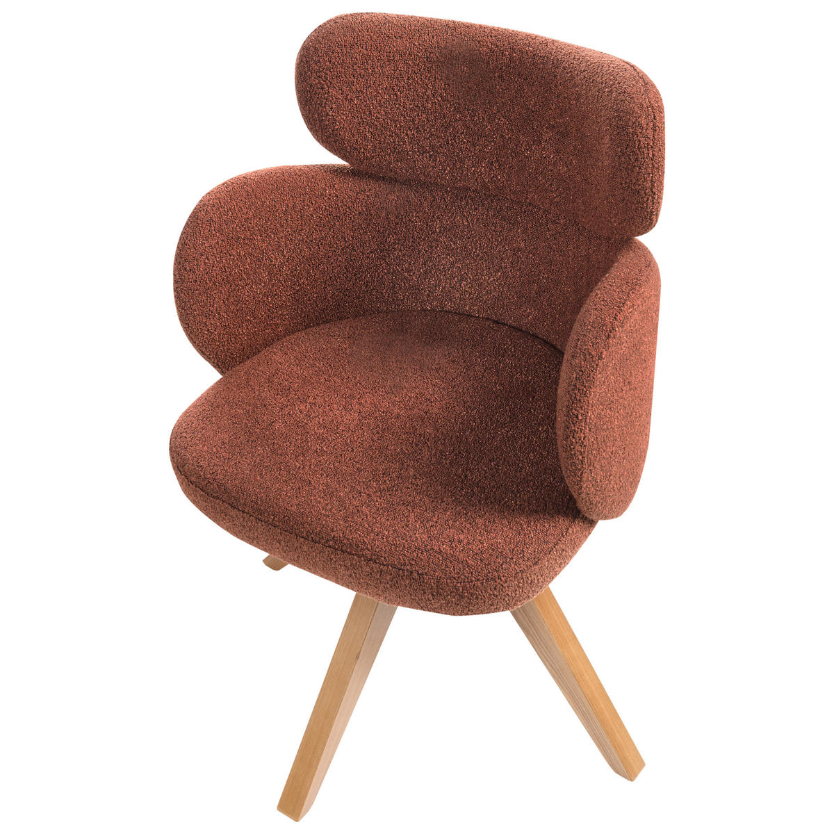 ESSZIMMERSTUHL Orange Marcy - Orange/Braun, Textil (60/85/66cm) - Beliani