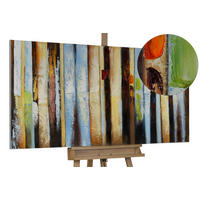 ÖLGEMÄLDE 140/70 cm - Blau/Gelb, Holz/Textil (140/70cm) - KUNSTLOFT