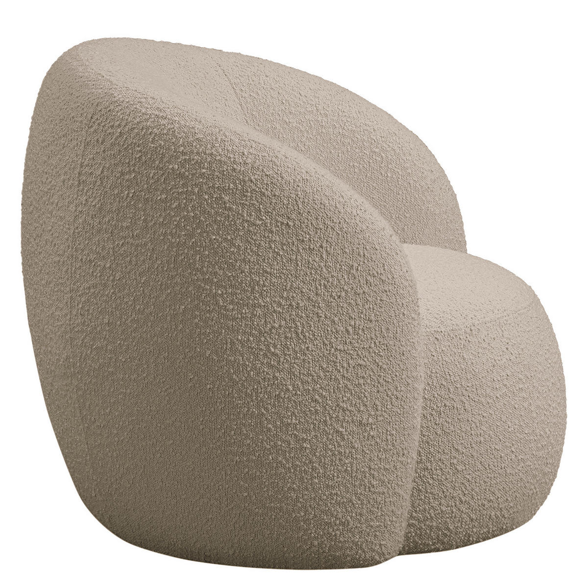 SESSEL - Bouclé - Taupe/Schwarz, Kunststoff/Textil (89/76/83cm) - home24