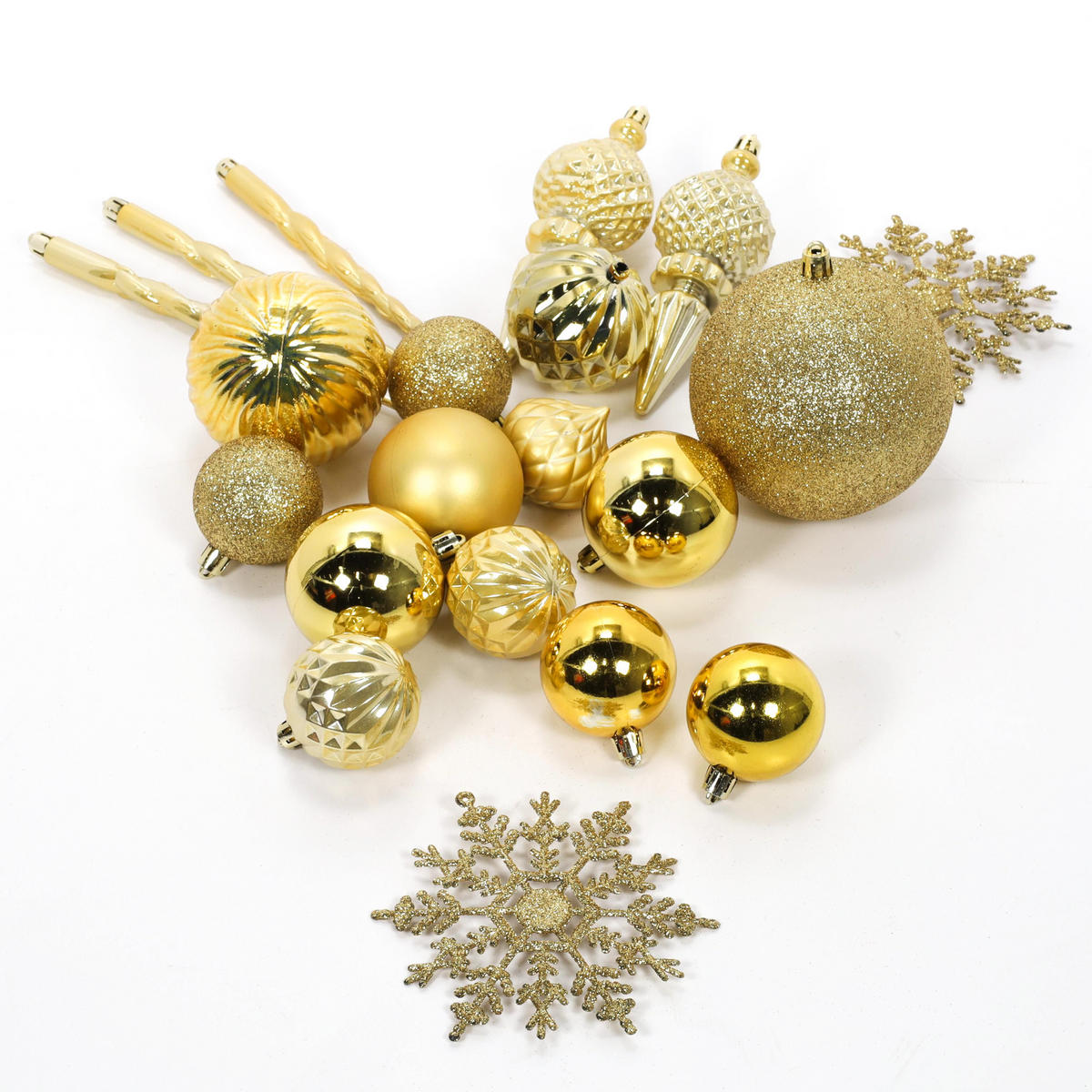 WEIHNACHTSSCHMUCK Set 57-teilig - Goldfarben, Kunststoff (21/37/21cm) - Home Styling Collection