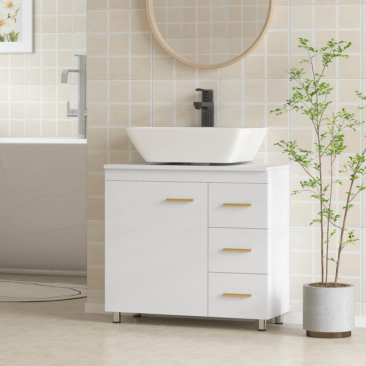 HÄNGESCHRANK Weiß 1 Stück - Weiß, Kunststoff (70/65/30cm) - GiPP