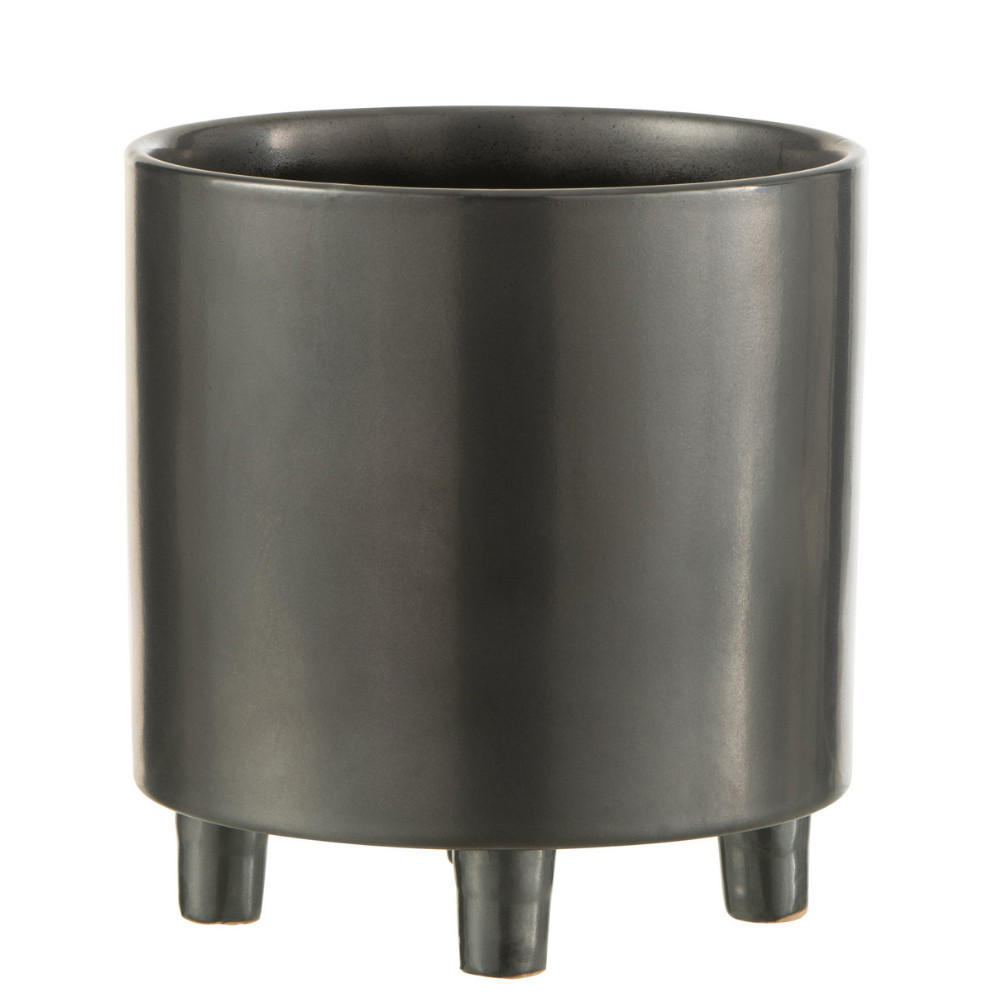 BLUMENTOPF SMOKE - Töpferei - Schwarz - L - Ø 20,5 cm - Schwarz, Keramik (20.5/21cm) - J-Line