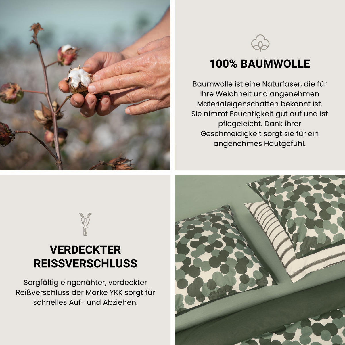 BETTWÄSCHESET Wesley - Renforcé - 2-teilig - 135 x 200 cm - Grün - Grün, Textil (135/200cm) - SCHIESSER