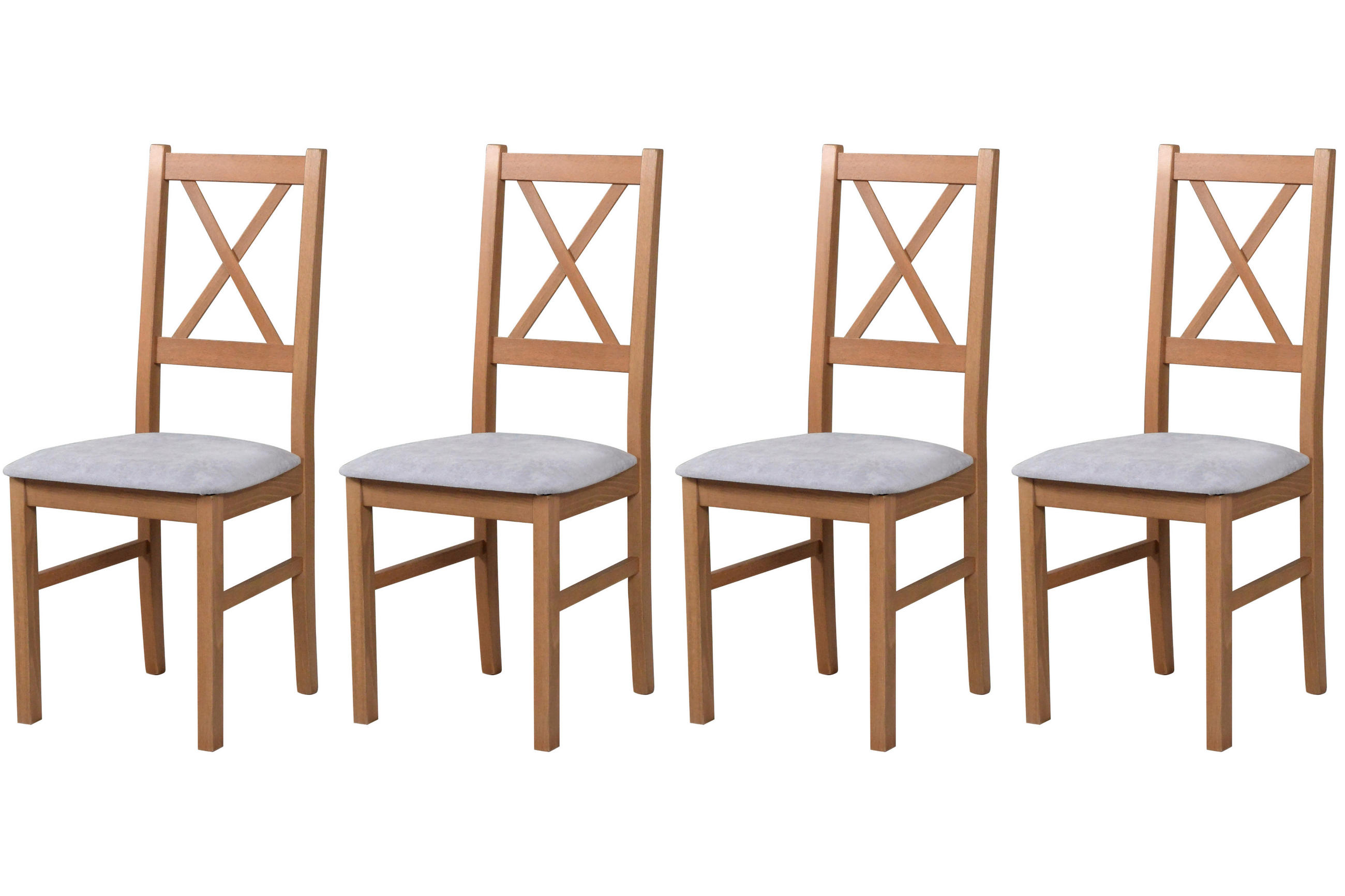 STUHL Nilo 10 (4er Set) - Hellbraun/Cappuccino, Holz (43/94/40cm) - Leaf Design